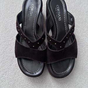 Cordani Women's Dark Brown Wedge Sandals
